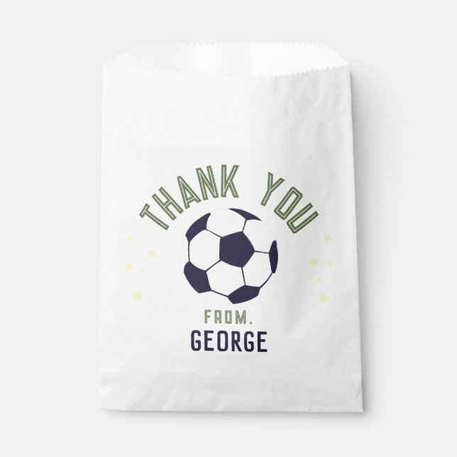 Boys Cool Soccer Thank You Kids Birthday Geschenktütchen (Vorderseite)