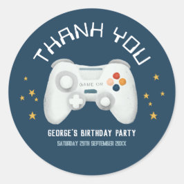 Boys Cooles Videospiel Vielen Dank Kindergeburtsta Runder Aufkleber