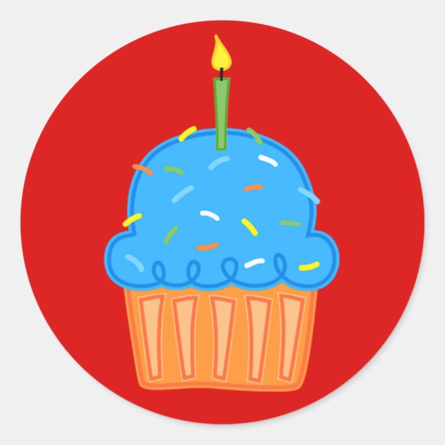 Boys Cupcakes Rote Aufkleber (Vorderseite)