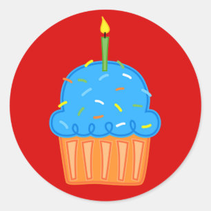 Boys Cupcakes Rote Aufkleber