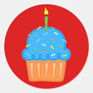 Boys Cupcakes Rote Aufkleber