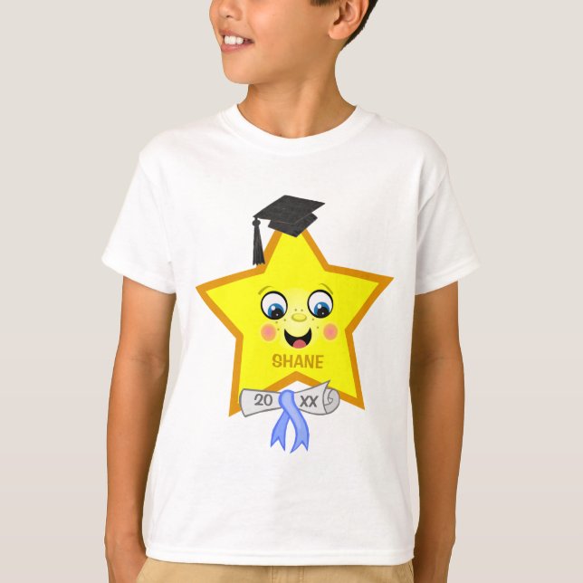 Boy's Custom Abschluss Star T - Shirt (Vorderseite)