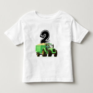 Boys Custom Green Traktor 2. Geburtstag Kleinkind T-shirt
