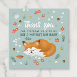 Boys Cute Woodland Fox Baby Shower Thank You Geschenkanhänger