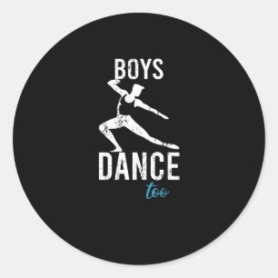 Boys Dance Too Typ Ballett Mann Tänzer Runder Aufkleber