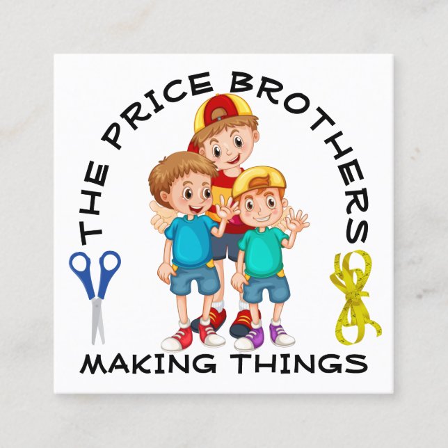 Boys Designer Business Card Quadratische Visitenkarte (Vorderseite)