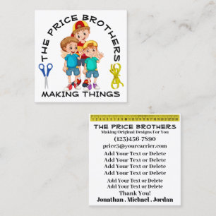 Boys Designer Business Card Quadratische Visitenkarte
