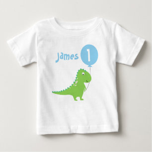 Boys Dinosaur Balloon 1. Geburtstag T Shirt