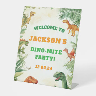 Boys Dinosaur Geburtstagsparty Pedestyzeichen Sockelschild