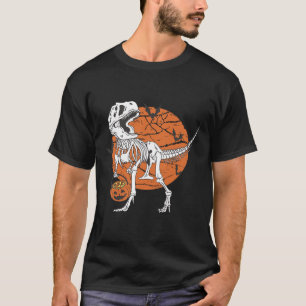 Boys Dinosaur Skeleton T Rex Beängstigend Pumpkin  T-Shirt
