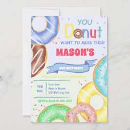 Boys Donuts Geburtstagsparty Einladung
