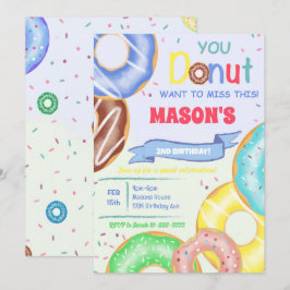 Boys Donuts Geburtstagsparty Einladung