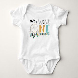 Boys Dreamcatcher Wild ONE 1. Geburtstagskleidung Baby Strampler