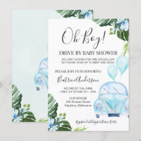 Boy's Drive by Parade Baby Dusche Einladung