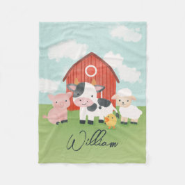 Boys Farm Animal Barnyard Kids Fleecedecke