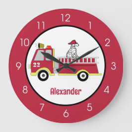 Boys Firetruck Fire Engine Runde Wanduhr