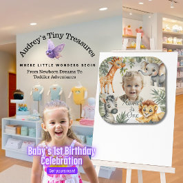 Boy's First Birthday - Jungle Safari Paper Teller