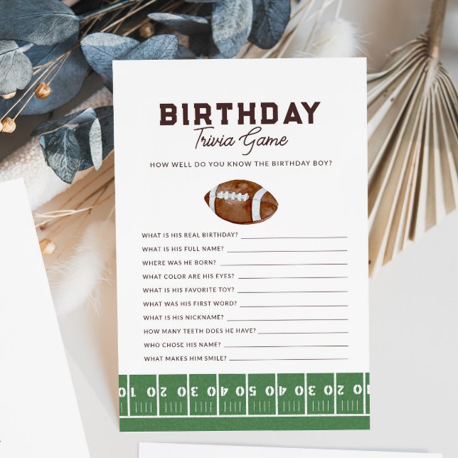 Boy's Football First Year Down 1. Geburtstag Trivi (Von Creator hochgeladen)