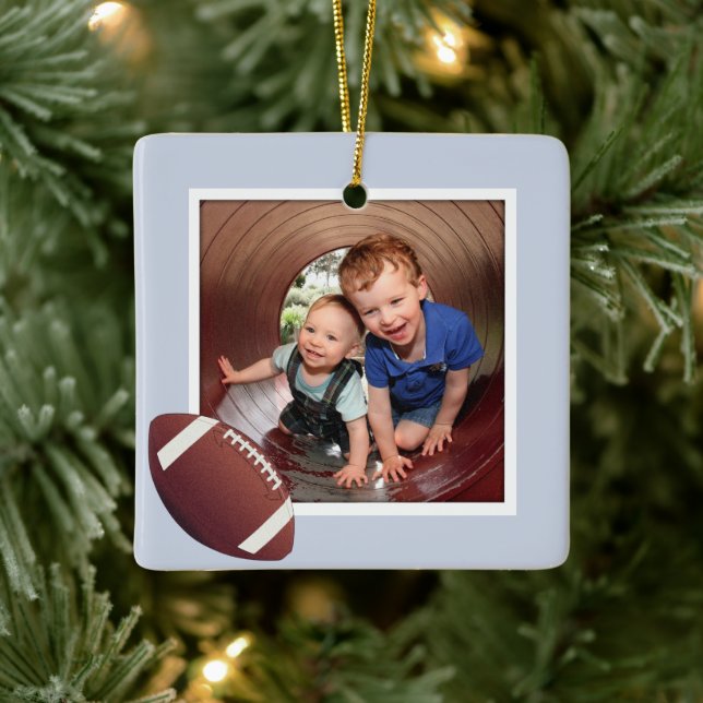 Boys Football Foto Weihnachtsfeier Keramik Ornamen Keramikornament (Baum)