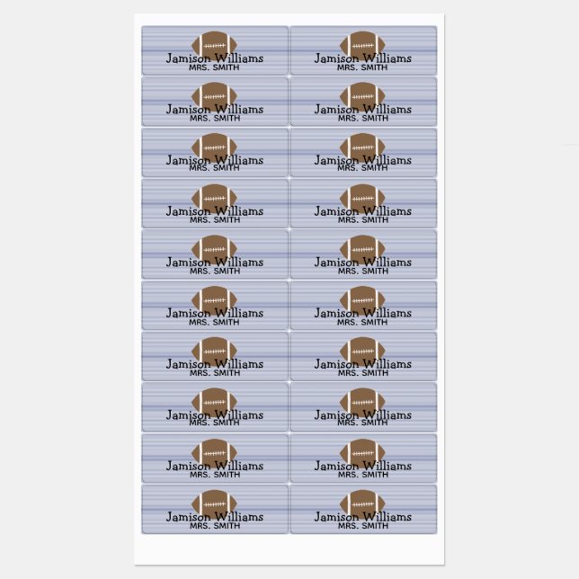 Boys Football Navy Waterproof Labels Abzeichen Etiketten (Blatt)