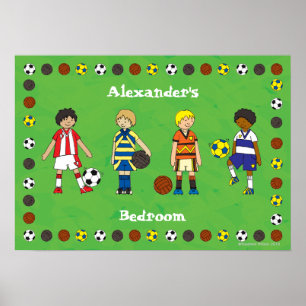 Boy's Football Soccer Personalisiert Poster