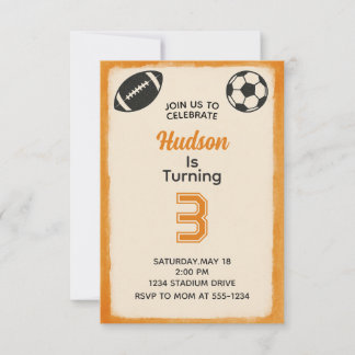 Boys Football Sports Geburtstagsparty Einladung