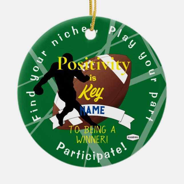 Boy's Football Thema Ornament Green HAMbyWG (Vorne)