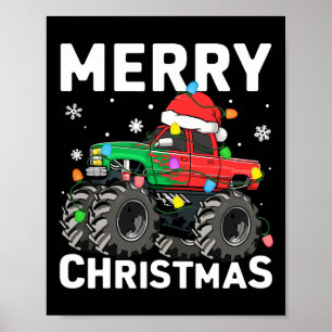 Boys Frohe Weihnachten Monster Truck Santa Hut Kle Poster