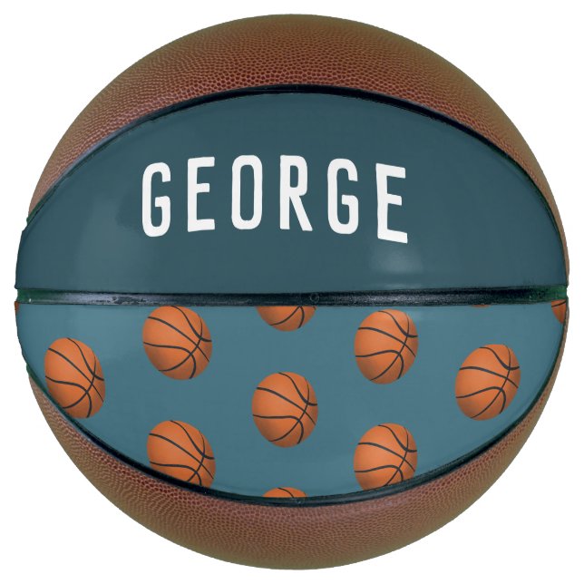 Boys Fun Blue Modern Basketball Kinder (Vorderseite)