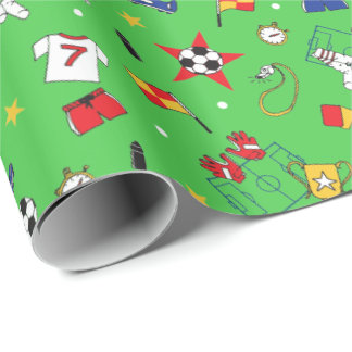 Boys Fußball Balls Shirts und Boots Design Geschenkpapier