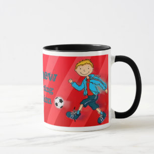 Boys Fußball-Fußball-Meister Tasse Rot