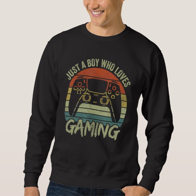 Boys Gamer Apparel Just A Boy Who Loves Gaming Sweatshirt (Vorderseite)
