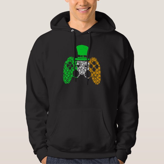 Boys Gamer Game Lucky Kleeblatt St Patricks Day Ir Hoodie (Vorderseite)