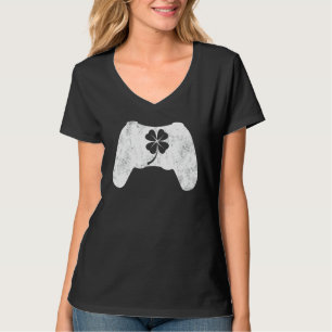 Boys Gamer Lucky Game Kleeblatt St Patricks Day Ir T-Shirt