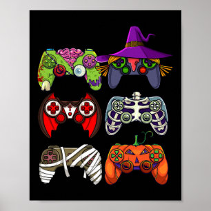 Boys Gamer Skeleton Zombie Gaming Controller Kinde Poster