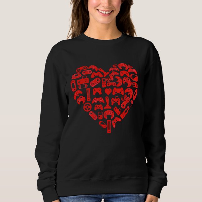 Boys Gamer Video Games Heart Valentines Day  Me Sweatshirt (Vorderseite)
