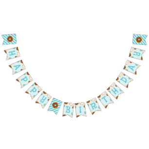 Boys Geburtstag - Donut Party - Party Flag Bunting Wimpelkette