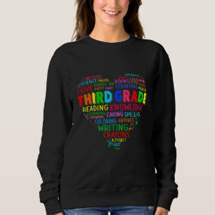 Boys Girls Niedlich Heart to Hello Third Grade zur Sweatshirt