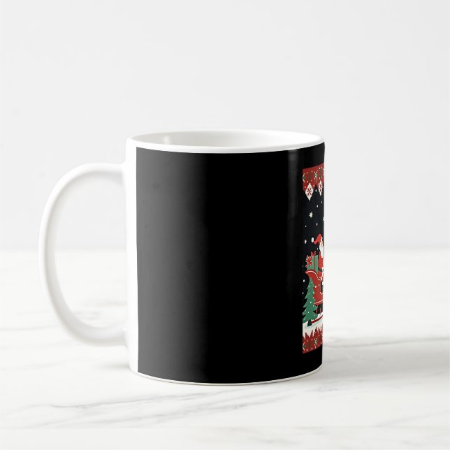 Boys Girls Santa Claus Riding Giraffe Sleigh Ugly  Kaffeetasse (Links)