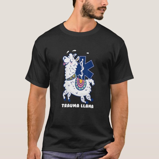 Boys Girls Trauma llama EMT Design Paramedic T-Shirt (Vorderseite)