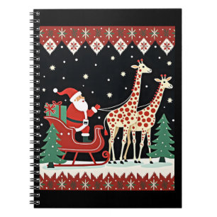 Boys Girls Weihnachtsmann Reitender Giraffe Schlit Notizblock