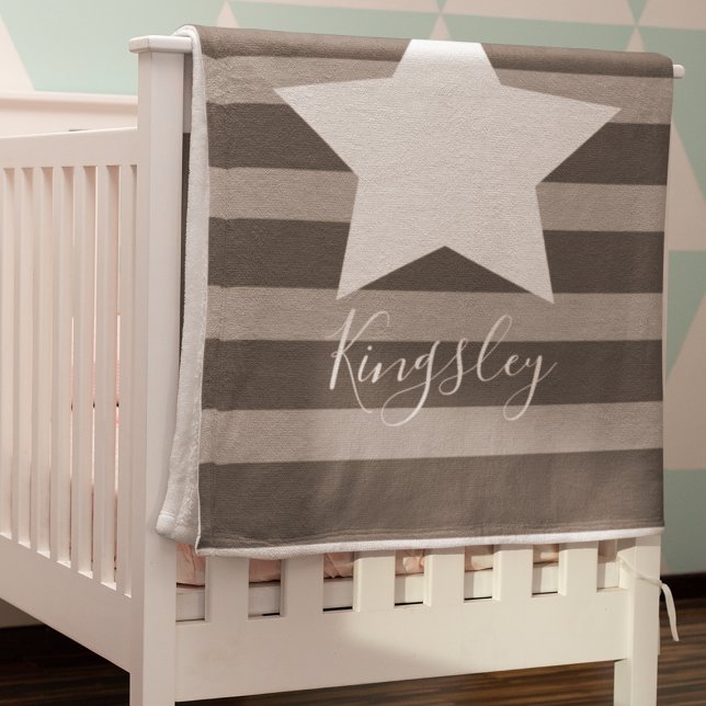 Boys Gray Star Baby Milestone Fleecedecke (Von Creator hochgeladen)