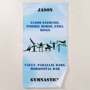Boys Gymnastics Blue Ombre Beach Handtuch / Sein N
