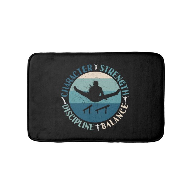 Boys Gymnastics Character Strength Discipline Badematte (Vorderseite)