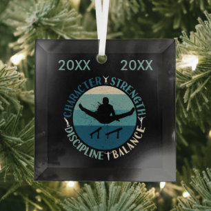 Boys Gymnastics Character Strength Discipline Ornament Aus Glas