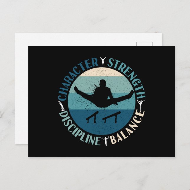 Boys Gymnastics Character Strength Discipline Postkarte (Vorne/Hinten)