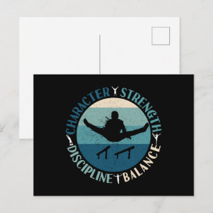 Boys Gymnastics Character Strength Discipline Postkarte