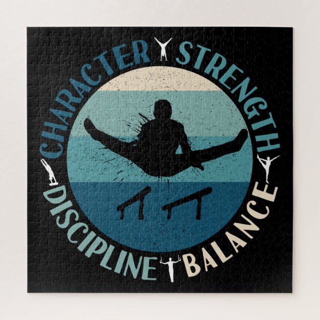 Boys Gymnastics Character Strength Discipline Puzzle (Vertikal)
