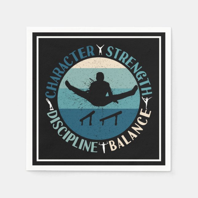 Boys Gymnastics Character Strength Discipline Serviette (Vorderseite)