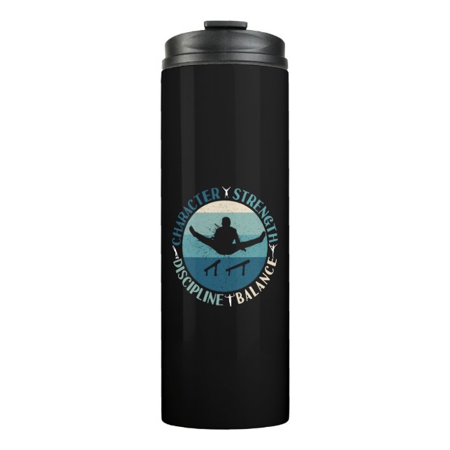 Boys Gymnastics Character Strength Discipline Thermosbecher (Vorderseite)